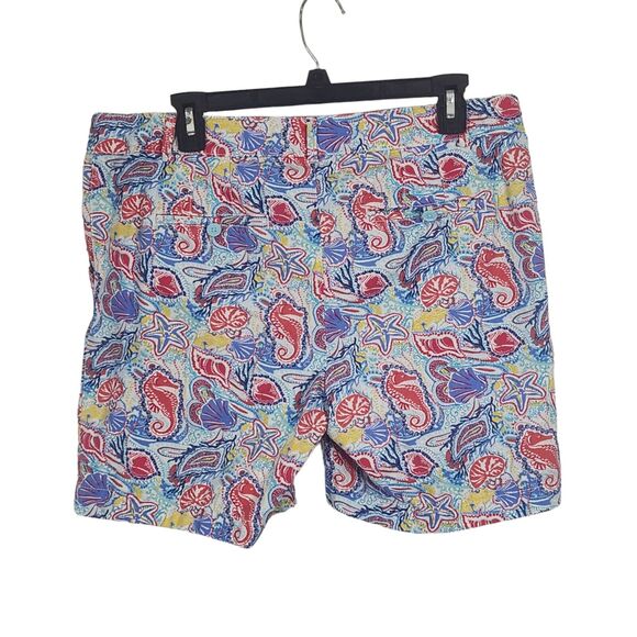TALBOTS SZ 10 THE WEEKEND SHORTS CHINO COLORFUL COASTAL BEACH SEA LIFE BERMUDA - Picture 2 of 5